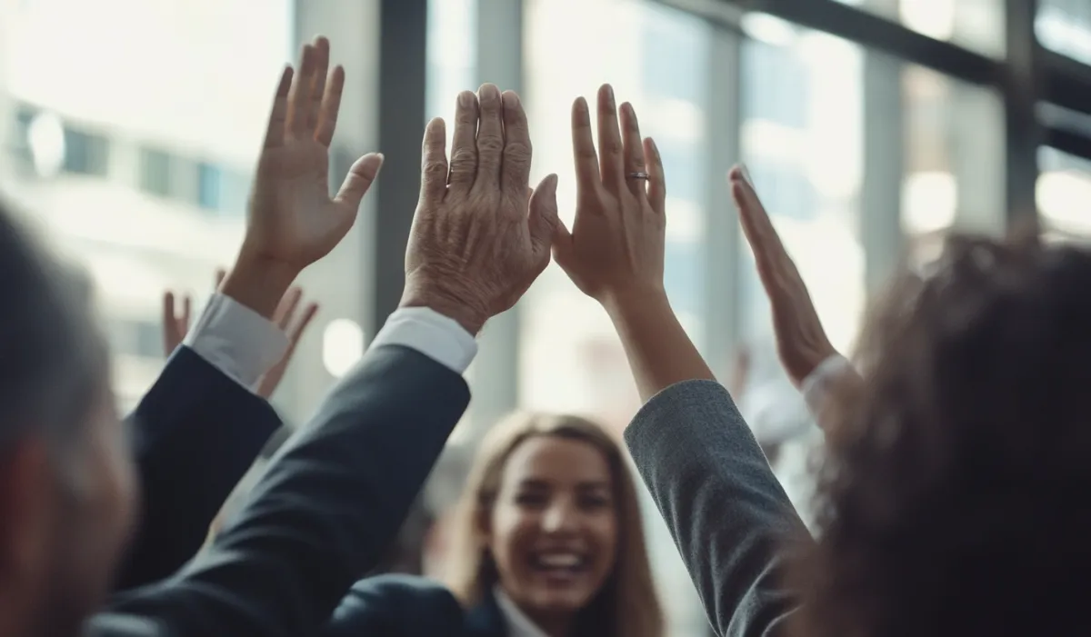 Team arbeitet gemeinsam im Büro